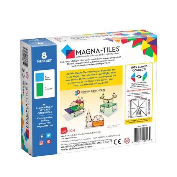 Magna-Tiles Clear Colors Rectangles Uitbreidingset